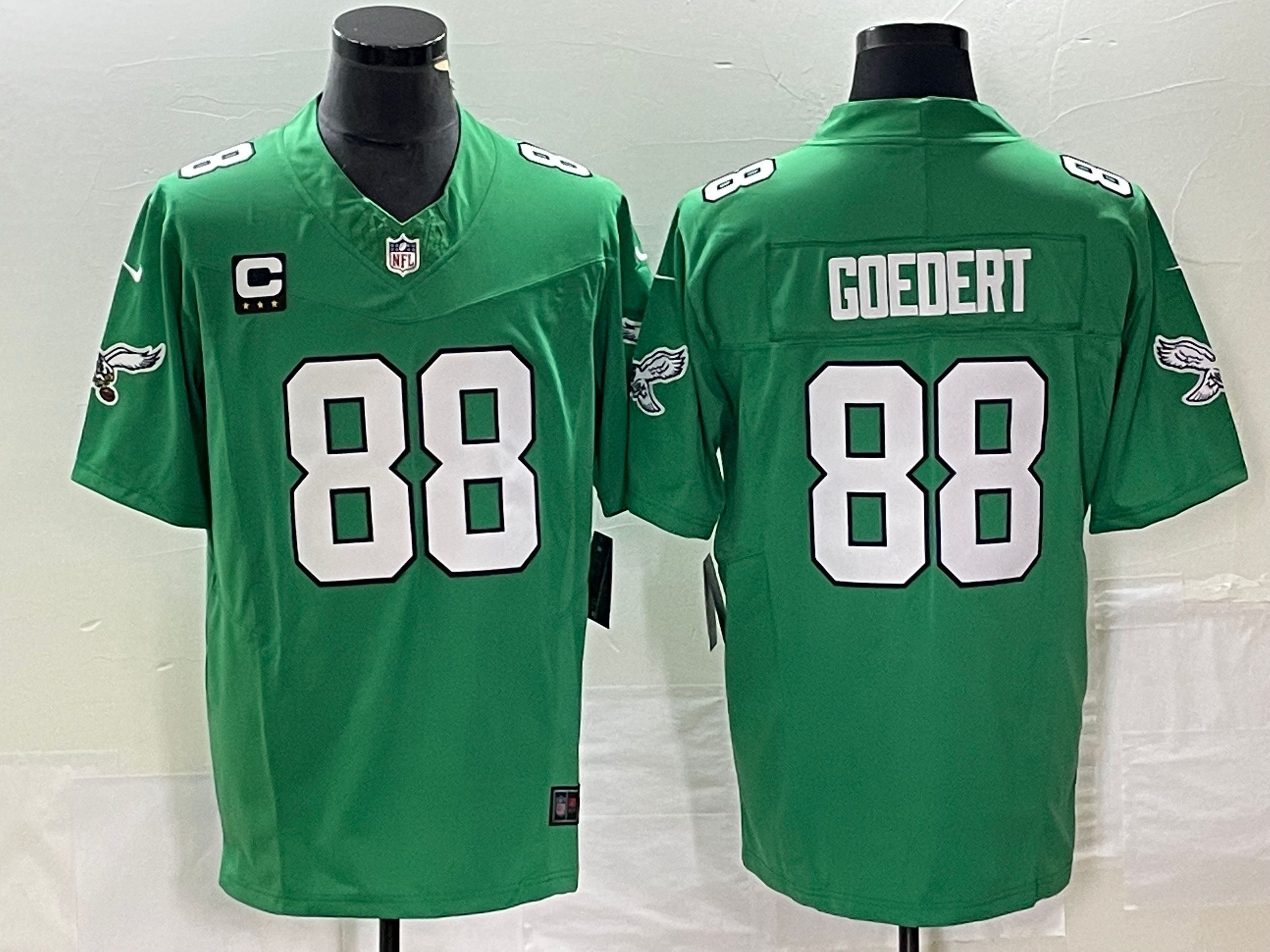 Men Philadelphia Eagles 88 Goedert Green Nike Throwback Vapor Limited NFL Jerseys